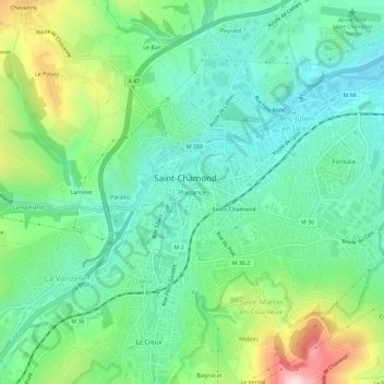 Mappa topografica Plaisance, altitudine, rilievo