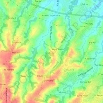 Mappa topografica Routa, altitudine, rilievo