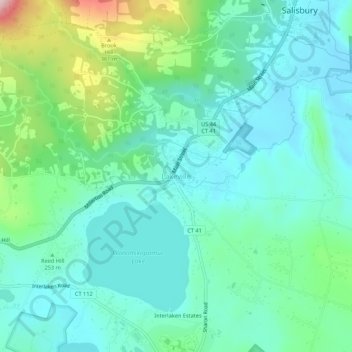 Mappa topografica Lakeville, altitudine, rilievo