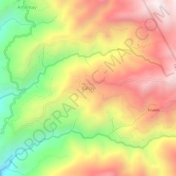 Mappa topografica Ballay, altitudine, rilievo
