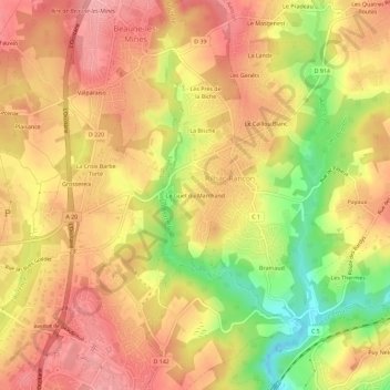 Mappa topografica Le Guet du Marchand, altitudine, rilievo