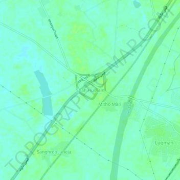 Mappa topografica Shah Hussain, altitudine, rilievo
