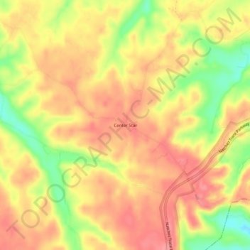 Mappa topografica Center Star, altitudine, rilievo