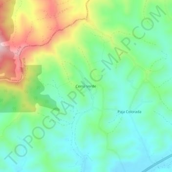 Mappa topografica Cerro Verde, altitudine, rilievo