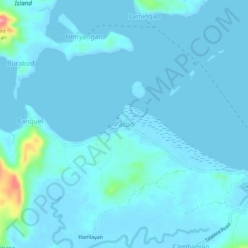 Mappa topografica Pacao, altitudine, rilievo