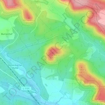Mappa topografica Gleichenberg, altitudine, rilievo