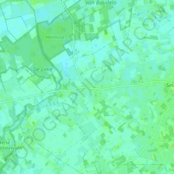 Mappa topografica Zwaanaarde, altitudine, rilievo
