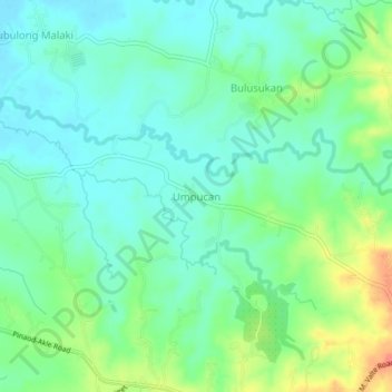 Mappa topografica Umpucan, altitudine, rilievo