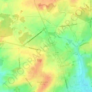 Mappa topografica Le Briou, altitudine, rilievo