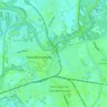 Mappa topografica Mechelse Poort, altitudine, rilievo