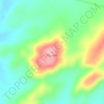 Mappa topografica Big Ben, altitudine, rilievo