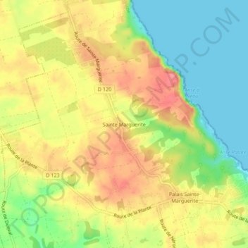 Mappa topografica Sainte Marguerite, altitudine, rilievo