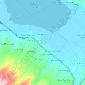 Mappa topografica San Rafael, altitudine, rilievo