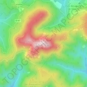 Mappa topografica Mont Vinaigre, altitudine, rilievo