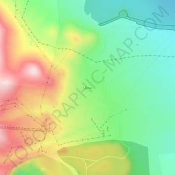 Mappa topografica Ujina, altitudine, rilievo