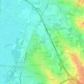 Mappa topografica La Teppe, altitudine, rilievo