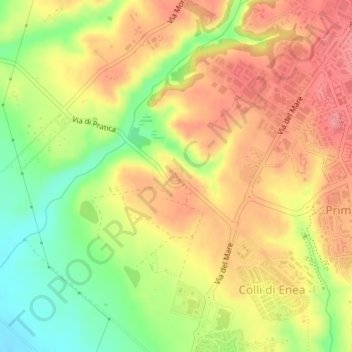 Mappa topografica Pratica di Mare, altitudine, rilievo