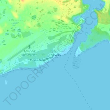 Mappa topografica Chevery, altitudine, rilievo