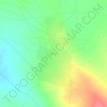 Mappa topografica Moreti, altitudine, rilievo