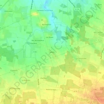 Mappa topografica Gatefer, altitudine, rilievo