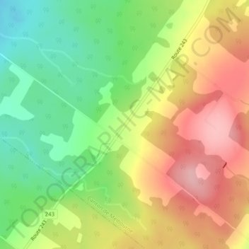 Mappa topografica Melbourne Ridge, altitudine, rilievo