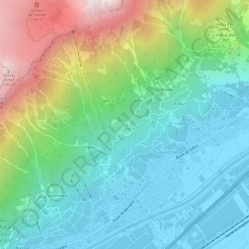 Mappa topografica Euloz, altitudine, rilievo