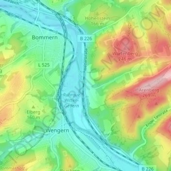 Mappa topografica Gedern, altitudine, rilievo