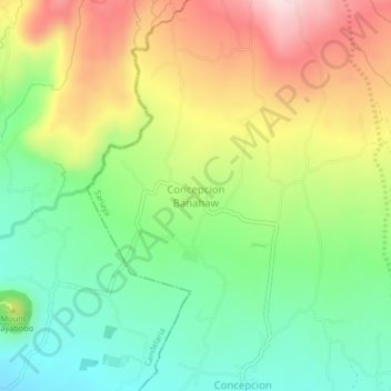 Mappa topografica Concepcion Banahaw, altitudine, rilievo