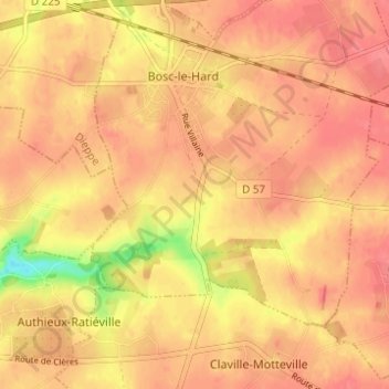 Mappa topografica La Rue Villaine-Sud, altitudine, rilievo