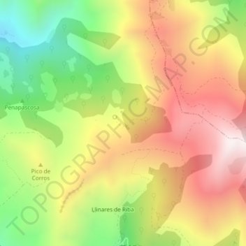 Mappa topografica Fuente Prieta, altitudine, rilievo