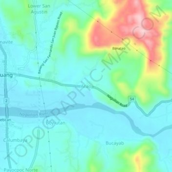 Mappa topografica Acao, altitudine, rilievo