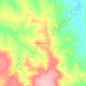 Mappa topografica Malhada Bonita, altitudine, rilievo