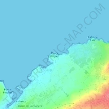 Mappa topografica Punta Vergajo, altitudine, rilievo