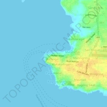 Mappa topografica Bagong Pag-asa, altitudine, rilievo