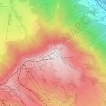 Mappa topografica Rigi, altitudine, rilievo