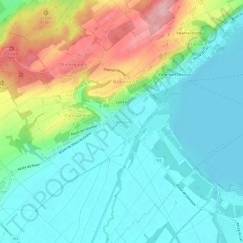 Mappa topografica Salavaux, altitudine, rilievo