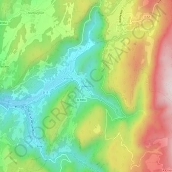 Mappa topografica La Suisse, altitudine, rilievo