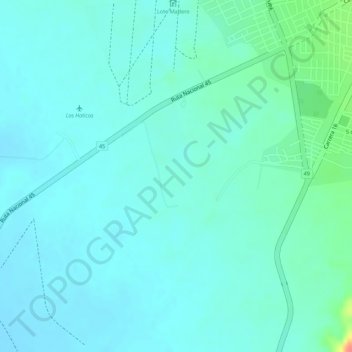 Mappa topografica Hacienda El Cairo, altitudine, rilievo