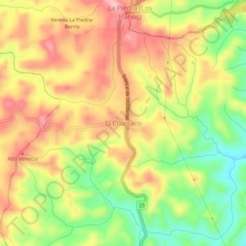 Mappa topografica El Chaquiro, altitudine, rilievo