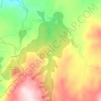Mappa topografica Ramilo, altitudine, rilievo