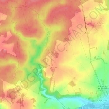 Mappa topografica La Borde, altitudine, rilievo