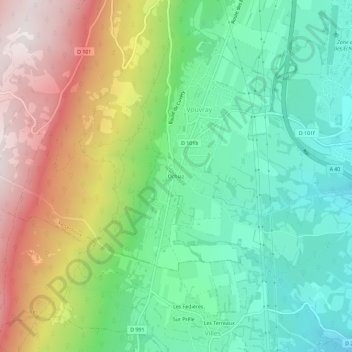 Mappa topografica Ochiaz, altitudine, rilievo
