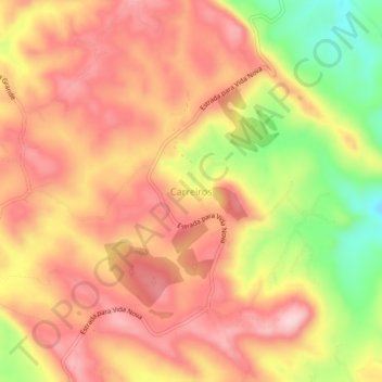 Mappa topografica Carreiros, altitudine, rilievo