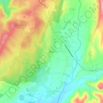 Mappa topografica Bayssac, altitudine, rilievo