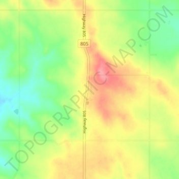 Mappa topografica Wimborne, altitudine, rilievo