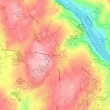 Mappa topografica White Hills, altitudine, rilievo