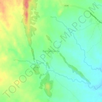 Mappa topografica Bandamunda, altitudine, rilievo