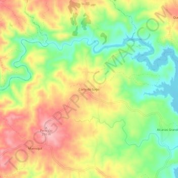 Mappa topografica Corte do Gago, altitudine, rilievo