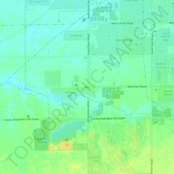 Mappa topografica Alto, altitudine, rilievo