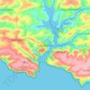 Mappa topografica Salcombe, altitudine, rilievo